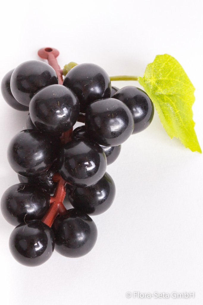 Mini Weintraube mit 16 Beeren und 1 Blatt Farbe: schwarz