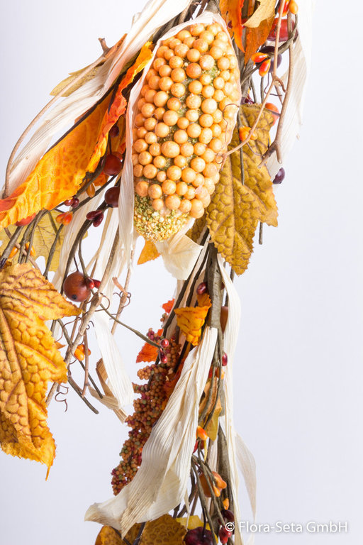 Herbstgirlande Goldener Oktober mit Beeren, Blättern, Maiskolben