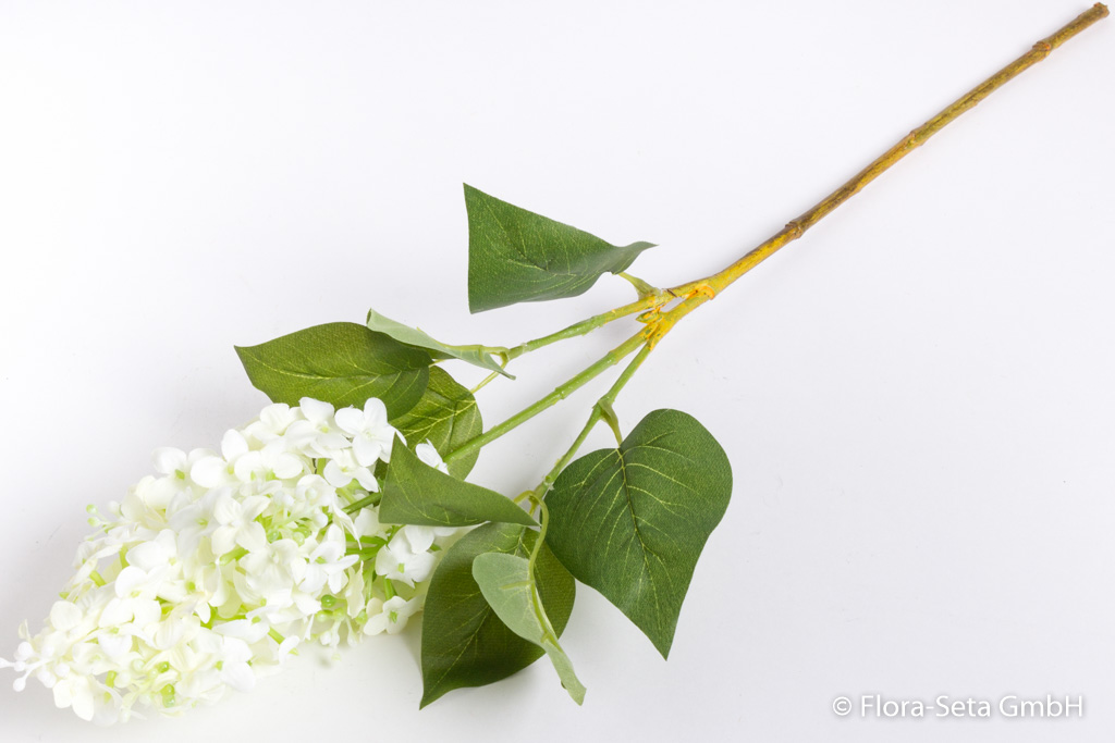 Fliederzweig mit 6 Blättern Farbe: creme-weiß