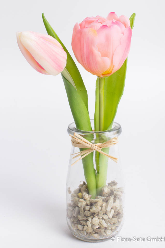Tulpenarrangement im Glas Farbe: pink