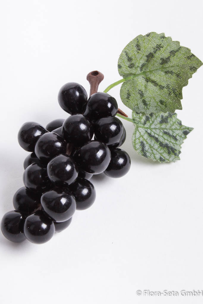 Mini Weintraube mit 24 Beeren und 2 Blättern Farbe: schwarz
