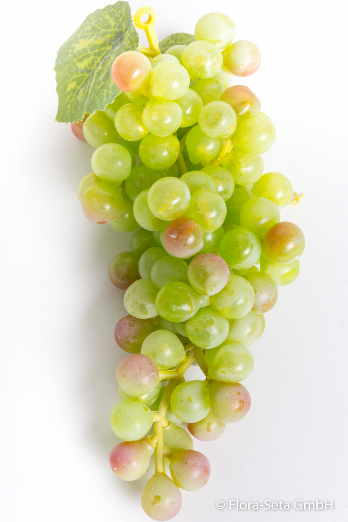 Weintraube mit 108 Beeren und 2 Blättern Farbe: grün