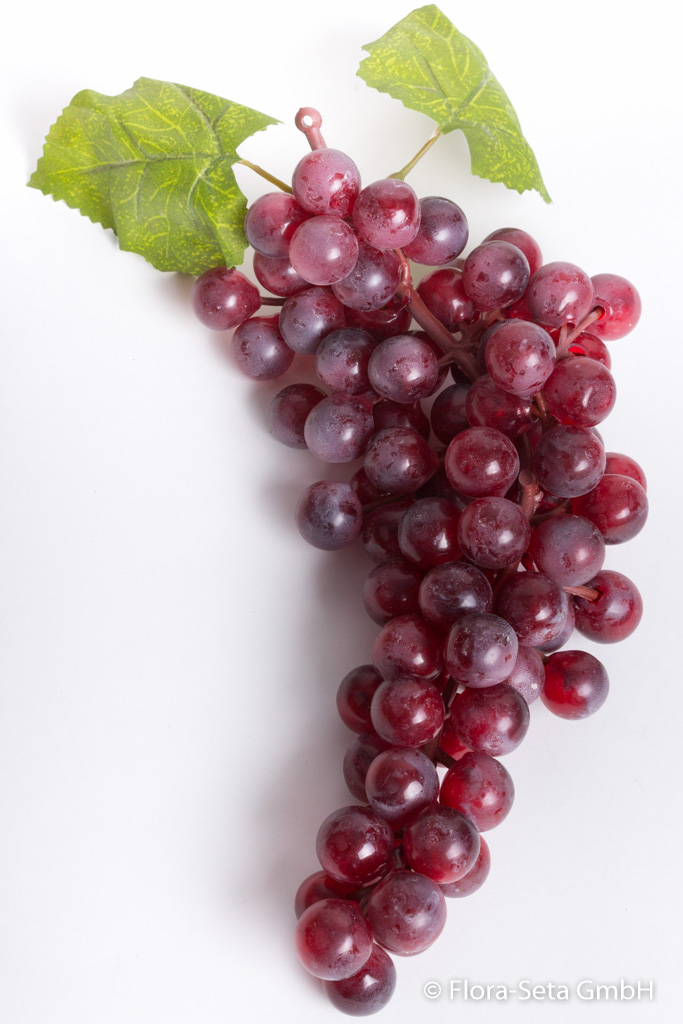 Weintraube groß mit 85 Beeren und 2 Blättern Farbe: burgund