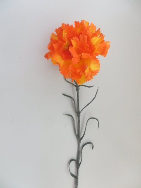 Nelke mit 10 kleinen Kunststoffblättern Farbe:orange