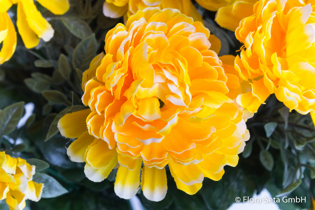 Chrysanthemenstrauß mit 7 Stielen, 28 großen Blüten Farbe: gelb