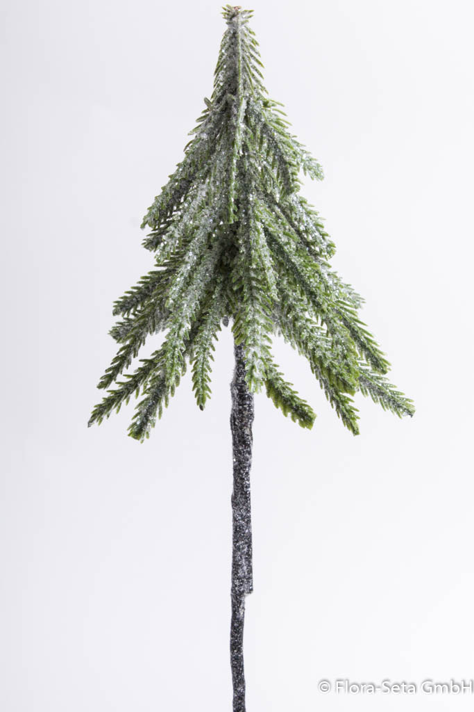 Deko-Tannenbaum am Stiel, Farbe: dunkelgrün mit Glitzer