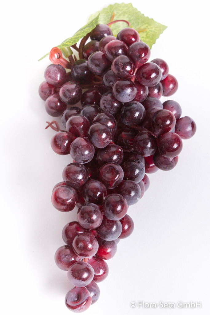 Weintraube mit 108 Beeren und 2 Blättern Farbe: burgund