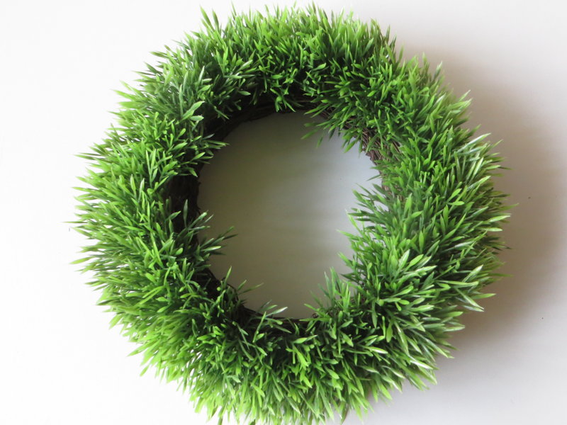Graskranz dicht auf Reisigbasis Farbe:grün, 25 x 6 cm