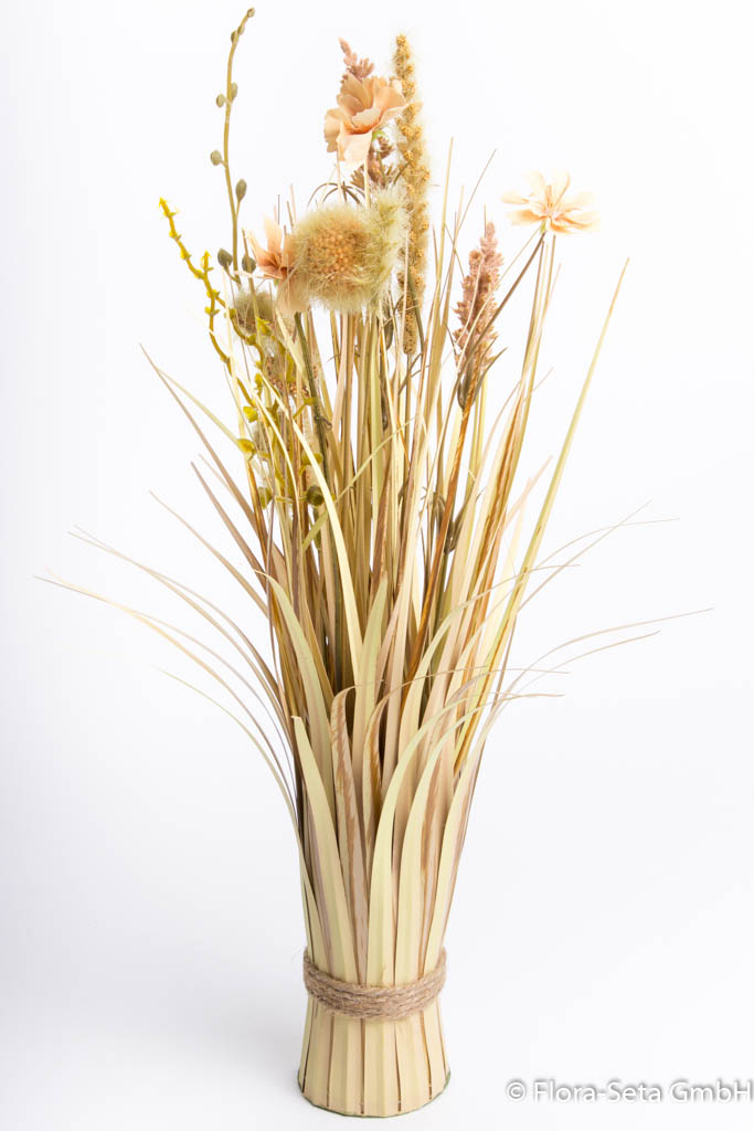 Grasarrangement selbststehend mit Blüten , Höhe ca. 50 cm, Farbe: hellbraun