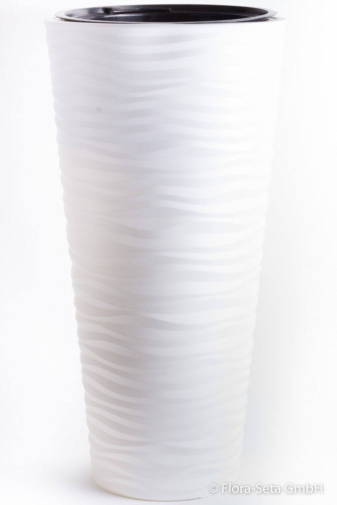Blumenkübel 78,5 cm, inkl. Einsatz Farbe: weiß, Struktur gewellt