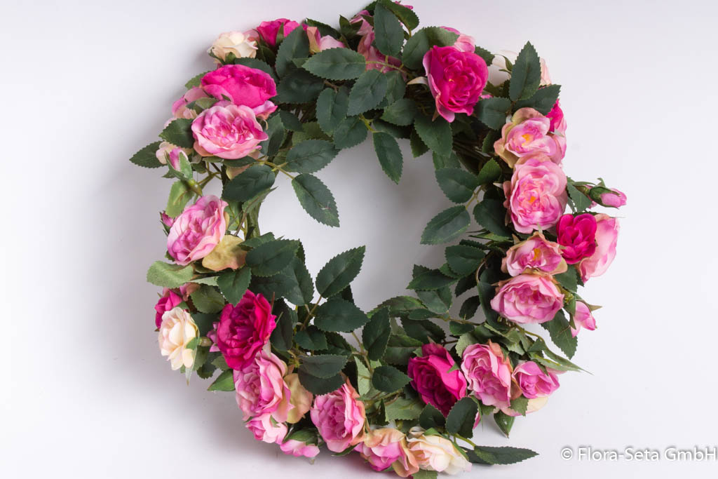 Rosenkranz auf Drahtring, Farbe: rosa-beauty