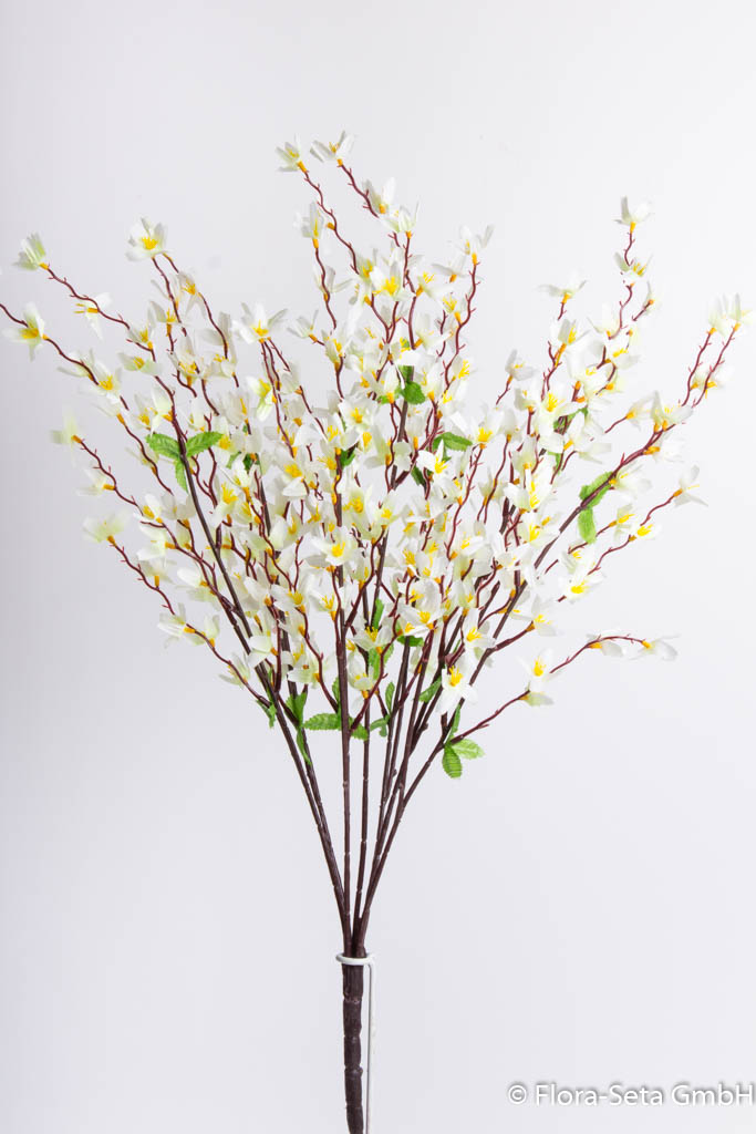 Frühlingsblütenbusch mit 7 Stielen Farbe: creme-weiß