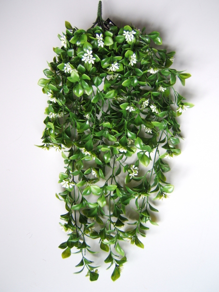 Kunststoff-Hängebusch mit kleinen Blüten Farbe:creme-weiß