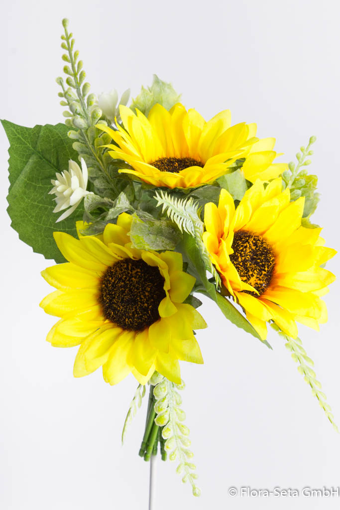 Sonnenblumenstrauß mit 4 Blüten Höhe ca. 24 cm