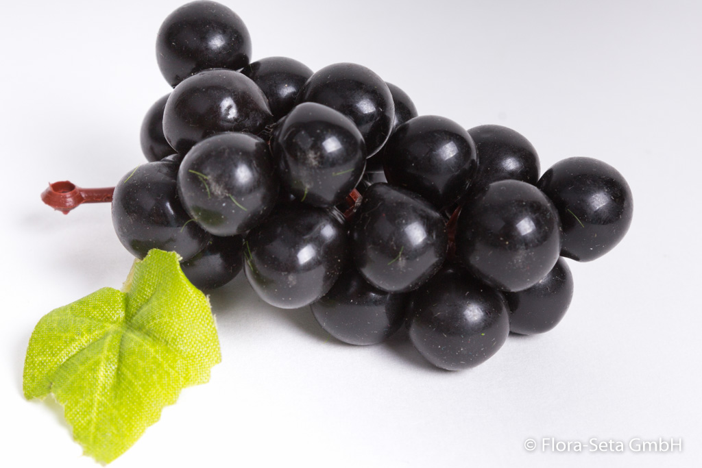 Mini Weintraube mit 24 Beeren und 1 Blatt Farbe: schwarz