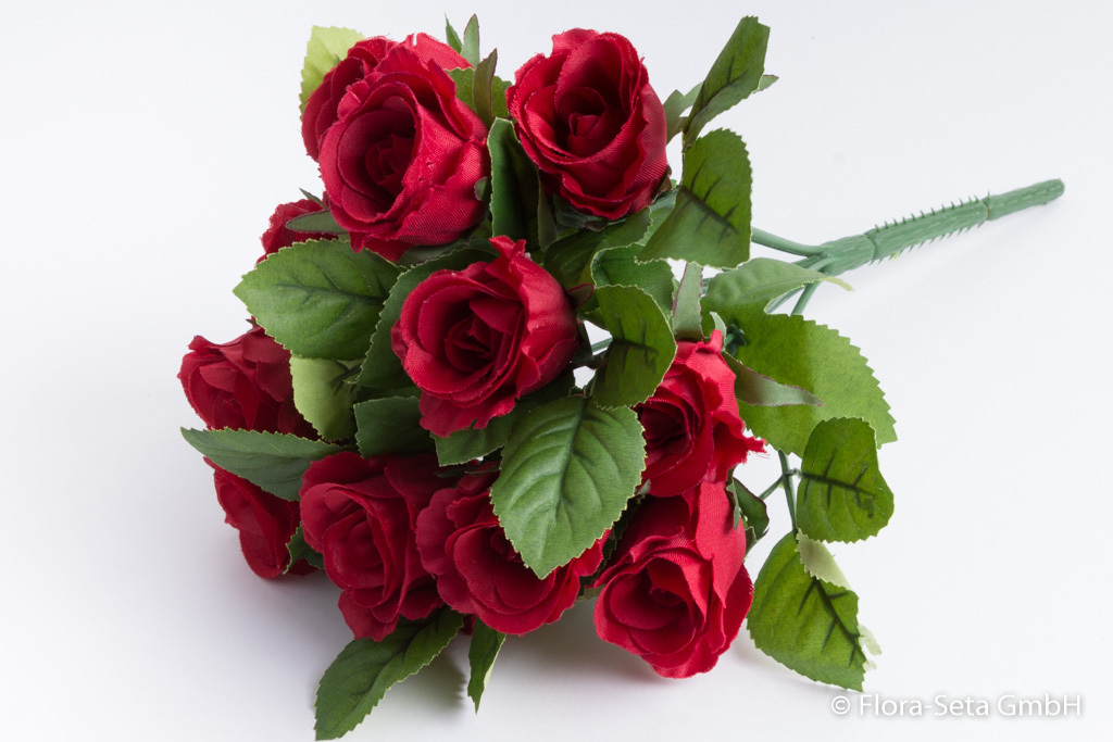 Rosenstrauß mit 12 Rosen Farbe: rot