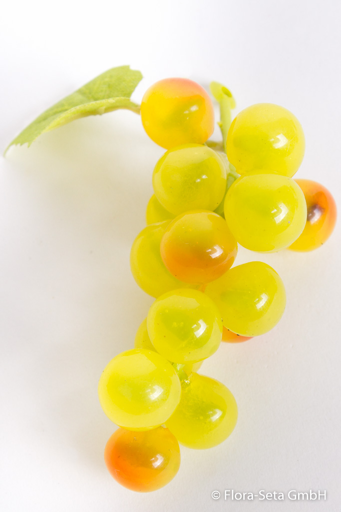 Mini Weintraube mit 16 Beeren und 1 Blatt Farbe: gelb