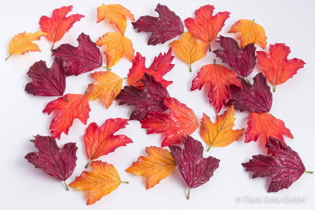 Herbstblätter 27 Stück in Klarsichtpackung Farbe: gelb-orange-rot-burgund
