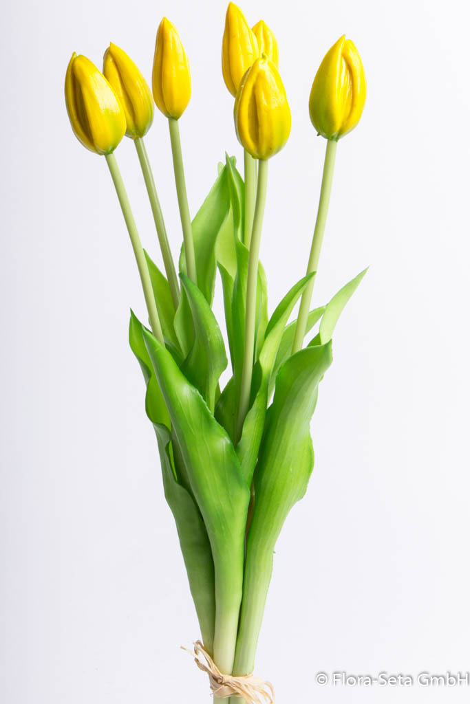 Tulpenbündel mit 7 Tulpenknospen Farbe: gelb "real Touch"