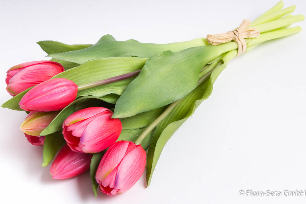 Tulpenbündel Sally mit 4 Tulpen und 3 Tulpenknospen Farbe:beauty "real Touch"