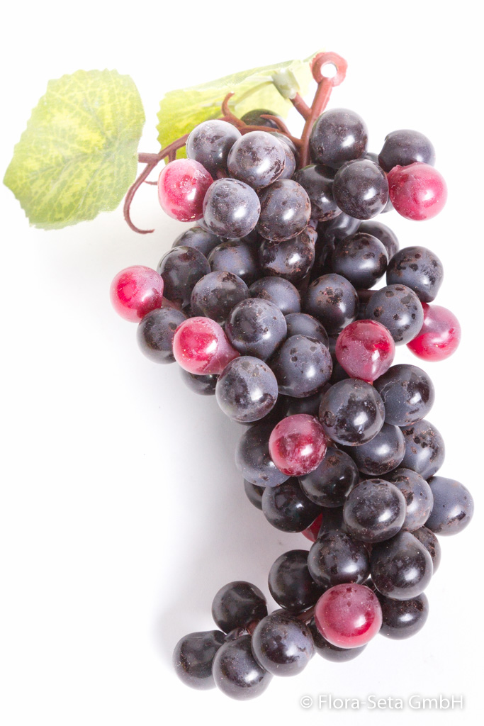 Weintraube mit 108 Beeren und 2 Blättern Farbe: schwarz