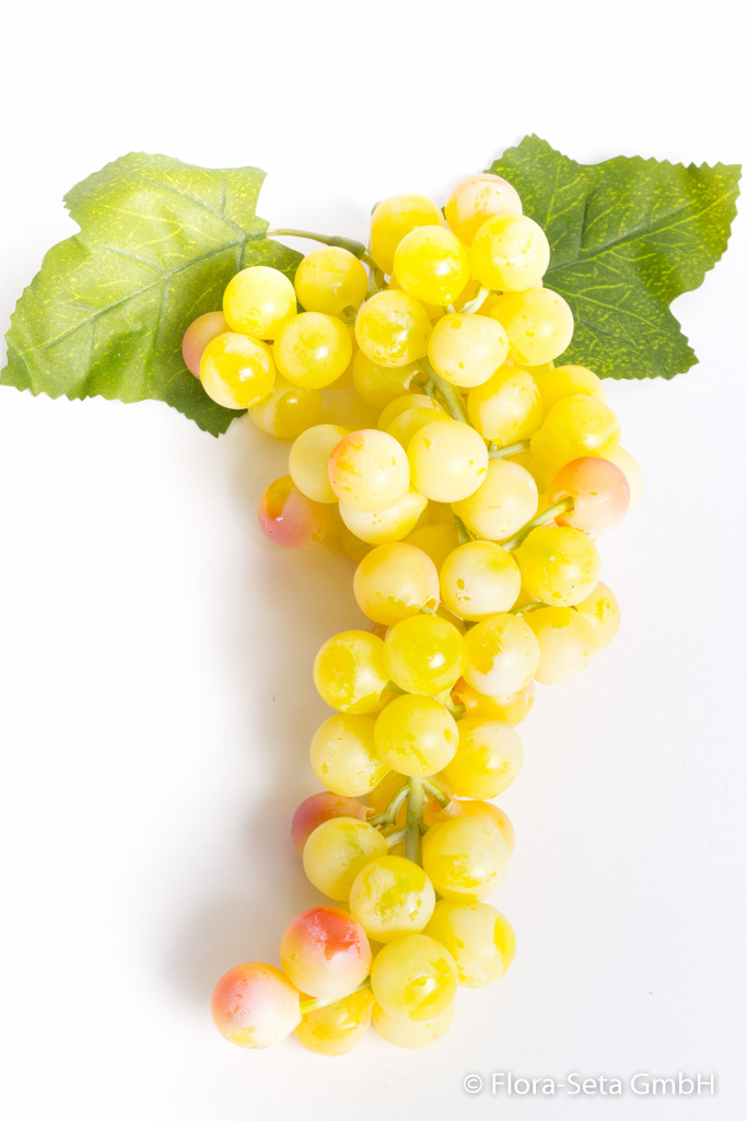Weintraube groß mit 85 Beeren und 2 Blättern Farbe: gelb
