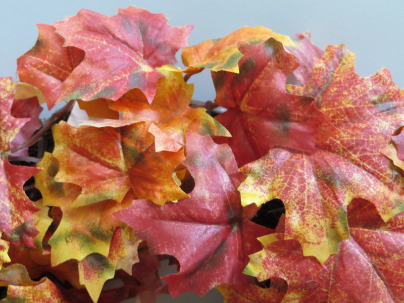 Herbstlaubkranz auf Reisigunterlage Farbe:Herbstmix, 35 x 7 cm