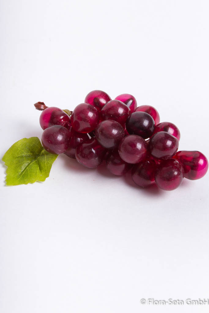 Mini Weintraube mit 24 Beeren und 1 Blatt Farbe: burgund