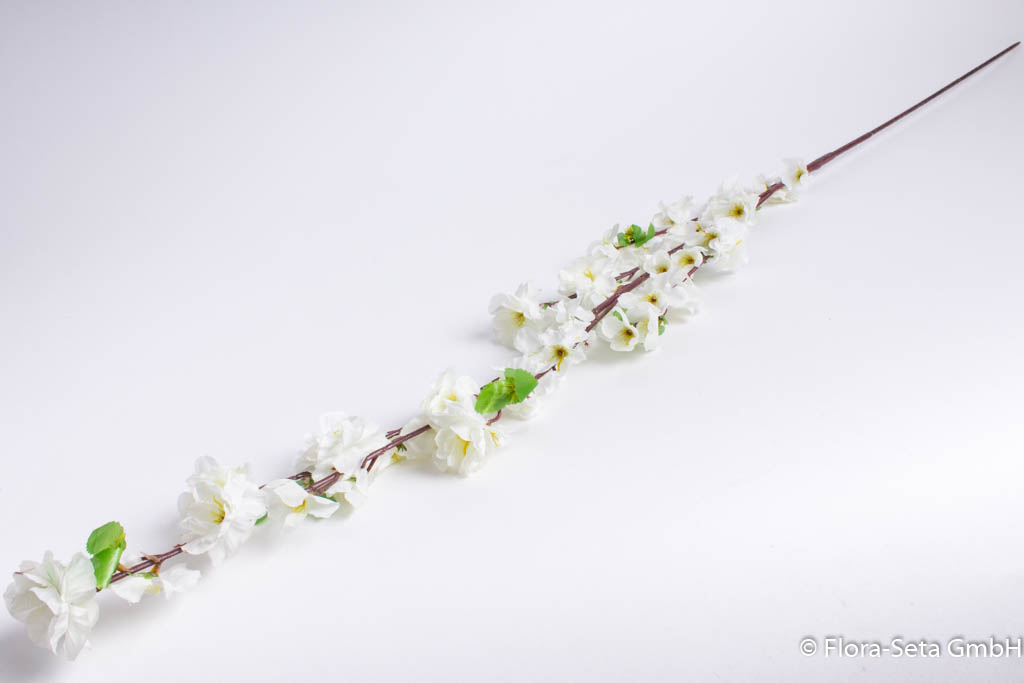 Frühlingsblütenzweig (Pfirsichblüten) 120 cm, Farbe: creme-weiß
