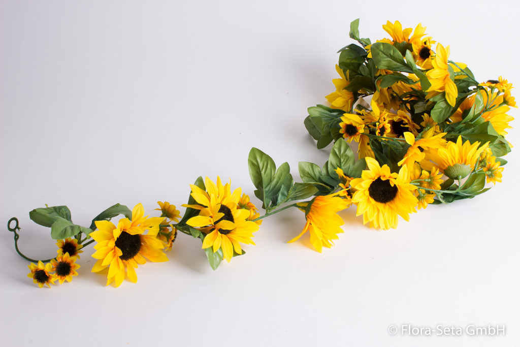 Sonnenblumengirlande mit ca. 63 Blüten Farbe:gelb-grün