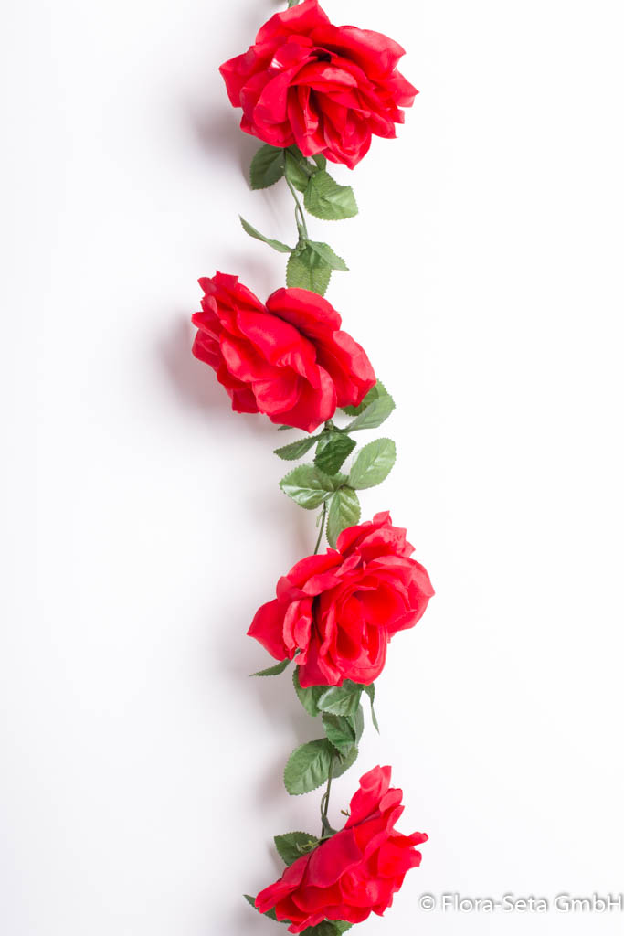 Rosengirlande mit 11 Rosen Farbe: rot