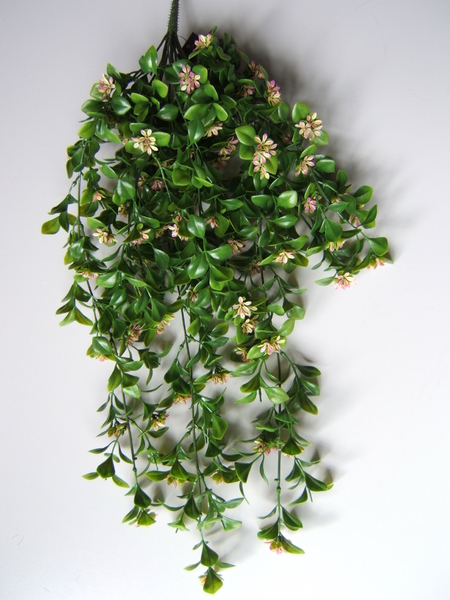 Kunststoff-Hängebusch mit kleinen Blüten Farbe:altrosa-grün