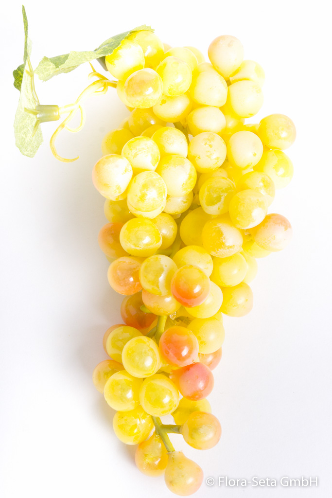 Weintraube mit 108 Beeren und 2 Blättern Farbe: gelb