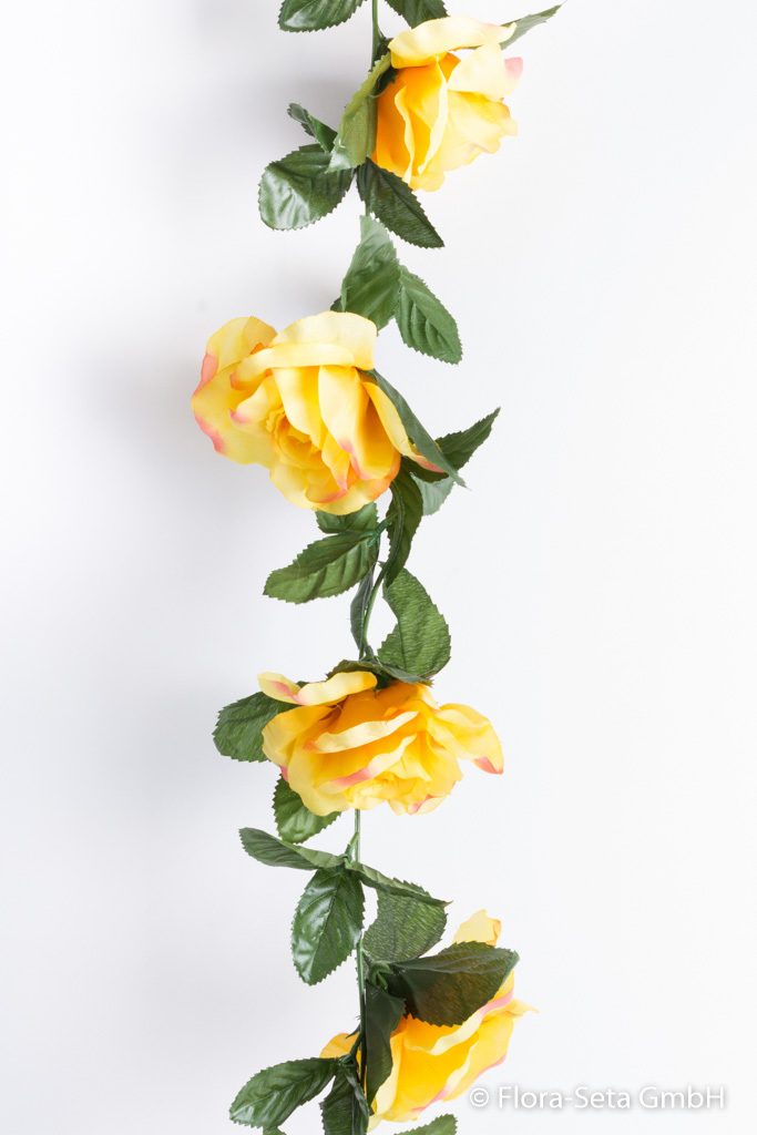 Rosengirlande mit 13 Rosen Farbe: gelb