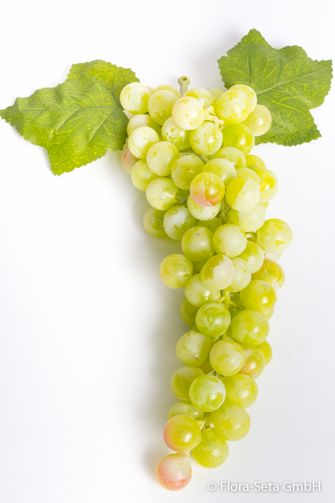 Weintraube groß mit 85 Beeren und 2 Blättern Farbe: grün